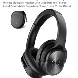 ZIHNIC Active Noise Cancelling Headphones, 40H Playtime Wireless Bluetooth Headset with Deep Bass Hi-Fi Stereo Sound,Comfortable Earpads for Travel/Ho