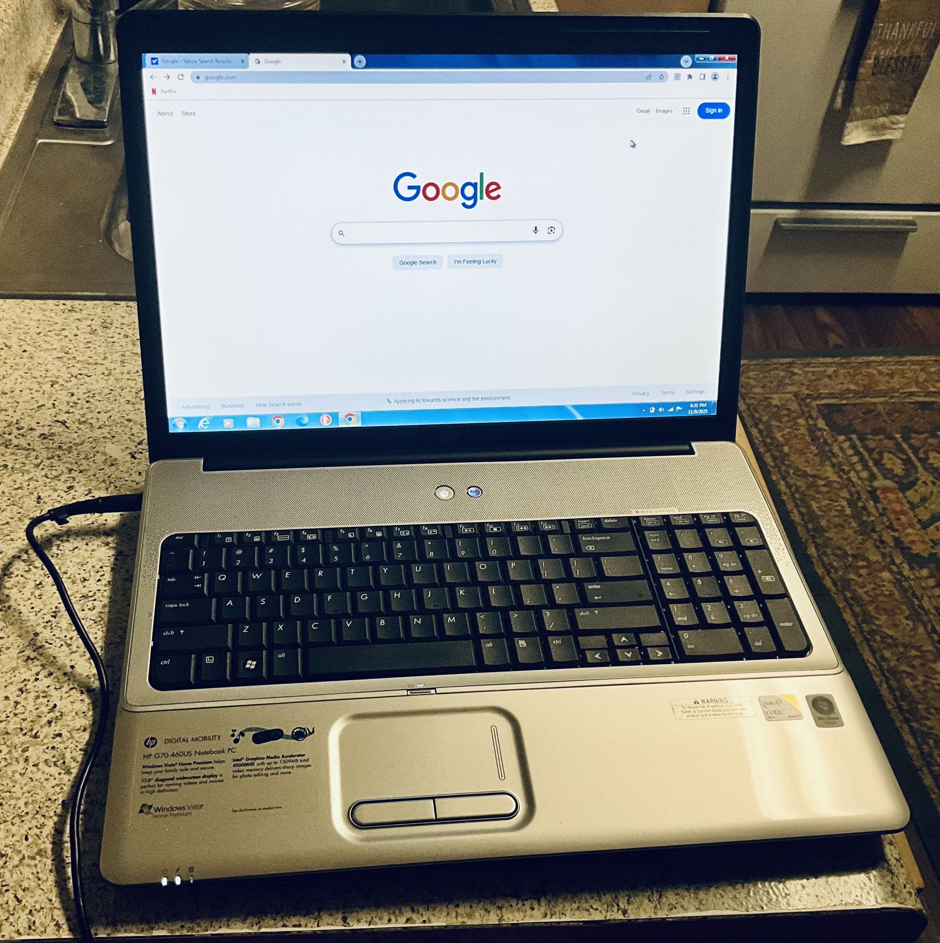 Hp Laptop Model # G70-460US
