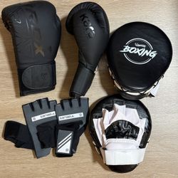 MOVING!! RDX Boxing Gloves, Sanabul Wraps, Mitts, and UFC Mouthguard Set