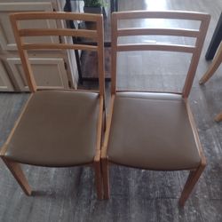 2 Beautiful Wood Chairs In Great Condition. Great For Small Table.. Clean & Sturdy. $60