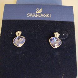 Swarovski Tanzanite Color Earrings, New