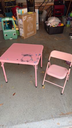 Pink Kids Folding Table and Chair Set