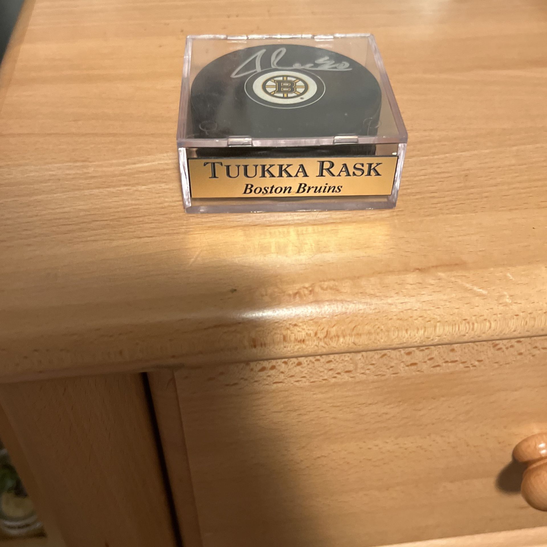 Autographed Tuukka Rask Puck
