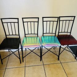 4 iron chairs