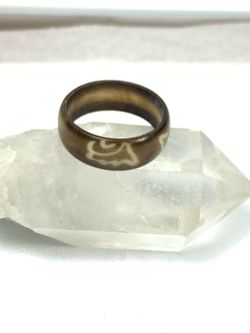 Carved bone ring size 9