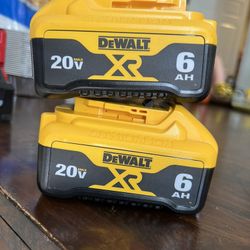 Dewalt 20vMax XR 6.0ah Batteries 
