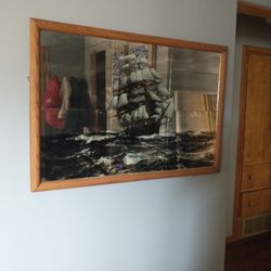 Sail Boat In storm Wall Art/ Mirror