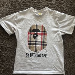 White Burberry Bape tee