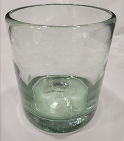 Pottery Barn Recycled Glass Display Hurricane Candle Holder Medium Green