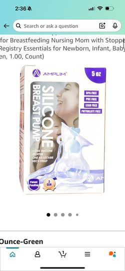 NEW Amplim Manual Breast Pump, Gen 3 Food Grade Silicone Milk Collector for Breastfeeding Nursing Mom with Stopper and Lanyard, Registry Essentials fo