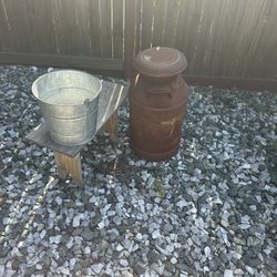 Large Rusty Milk Can