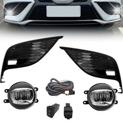 Pair 2021-2024 Toyota Camry SE XSE LED Fog Lights Front Bumper Lamps W Bezel