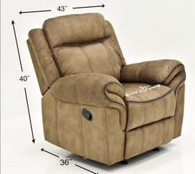 Knoxville Microfiber Plush Recliner Grey