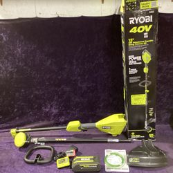 🧰🛠RYOBI 40V 15” Expand-It Attachment Capable String Trimmer w/4.0 Batt&Charger-LIGHTLY USED!-$120!🧰🛠