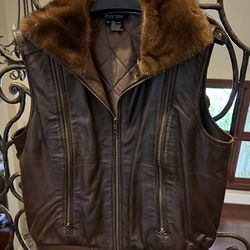 Leather and Fur Vest 