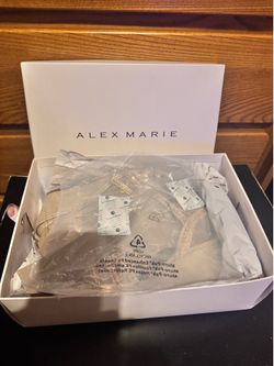alex marie rose gold beaded wedge sandals