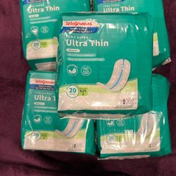 5 Packs Of Ultra Thin Pads Without Wings