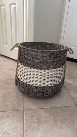 Gray Wicker Basket