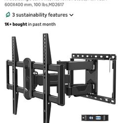 Mounting Dream UL Listed TV Wall Mount for Most 42-84 Inch TV, Full Motion, with Swivel and Tilt, TV Bracket with Articulating Dual Arms, 