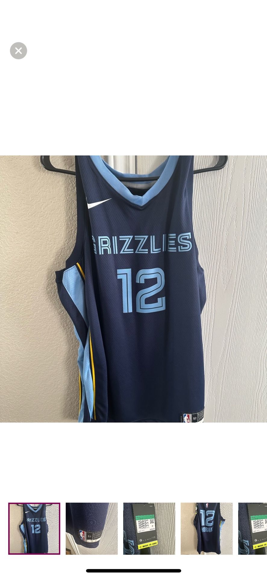 Authentic Ja Morant Nike Jersey. Blue. Size 52