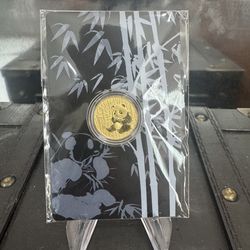 Silver Panda Bullion Coin 3 Grams .999 Gold Gilding Certificate of Authenticity