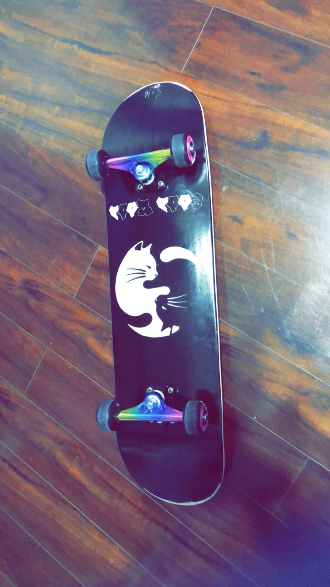 GOODWOOD 8.5” Yin Yang Cats- Pink Skateboard