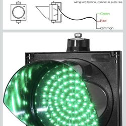 Led Traffic Light Red/ Or Green