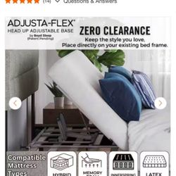 Adjusta-Flex 100 Gray Twin-XL Power Adjustable Bed Frame with Wireless Remote Control, 10-Minute Assembly