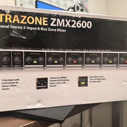 Behringer ULTRAZONE ZMX2600 Professional Stereo 2-Input 6-Bus Zone Mixer — NEW