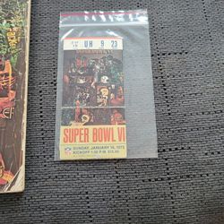 Superbowl VI 1972, Ticket and program