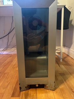 Grey Red Bull mini fridge