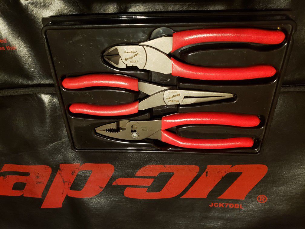 snap-on 3pc pliers set brand new !ask $119