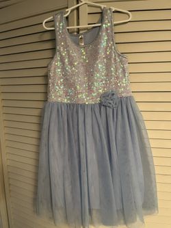 Cherokee Girls Size 7/8 Sparkly Light Blue Dress