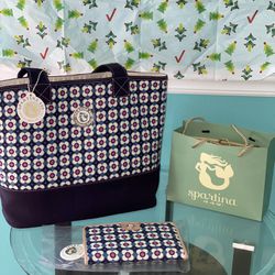 SPARTINA Calhoun Tote w/ Matching Wallet NEW W/ T