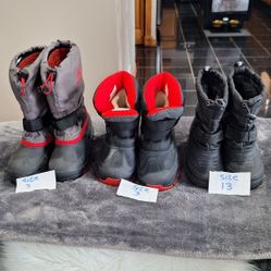 SNOW BOOTS  2 PAIRS  SIZE 3 AND 13 $10 EACH 