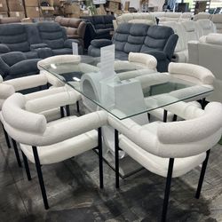 Modern Dining Table with 6 Chairs / Mesa de comedor moderna con 6 sillas