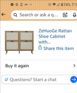 Rattan Shoe Cabinet New In Box