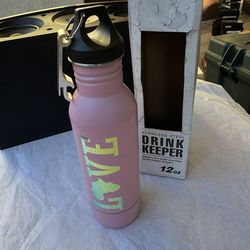 Stainless Steel Insulated Water Bottle – Pink, 12 oz