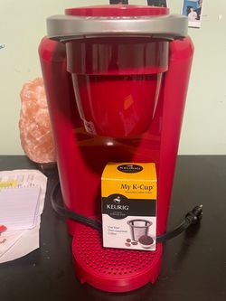 Coffee Maker Red Keurig w/ Reusable K-Cup – Tested Working