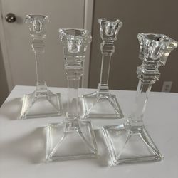 4 Glass Candle Holders