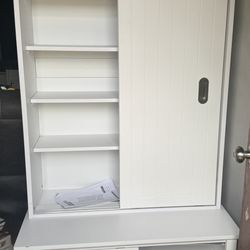 Wooden entrance bench with sliding doors Multifunctional shoe cabinet