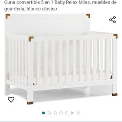 Crib , 5 In 1 Comvertible