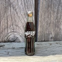 1980’s Coca-Cola Israel Hebrew Judaica Vintage Miniature Glass Bottle