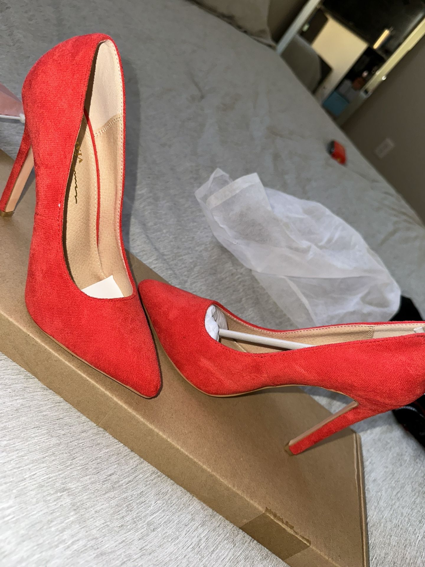 Red Suede Heels
