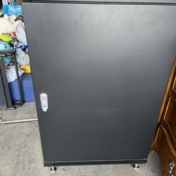 Rolling Metal A/V Cabinet 