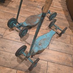 Vintage Temco Metal Kids Scooter Lot of 2