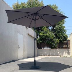 New in box $70 Patio Set (10ft Umbrella and Base Stand) Tilt Crank, Outdoor Garden Market, Beige or Red color