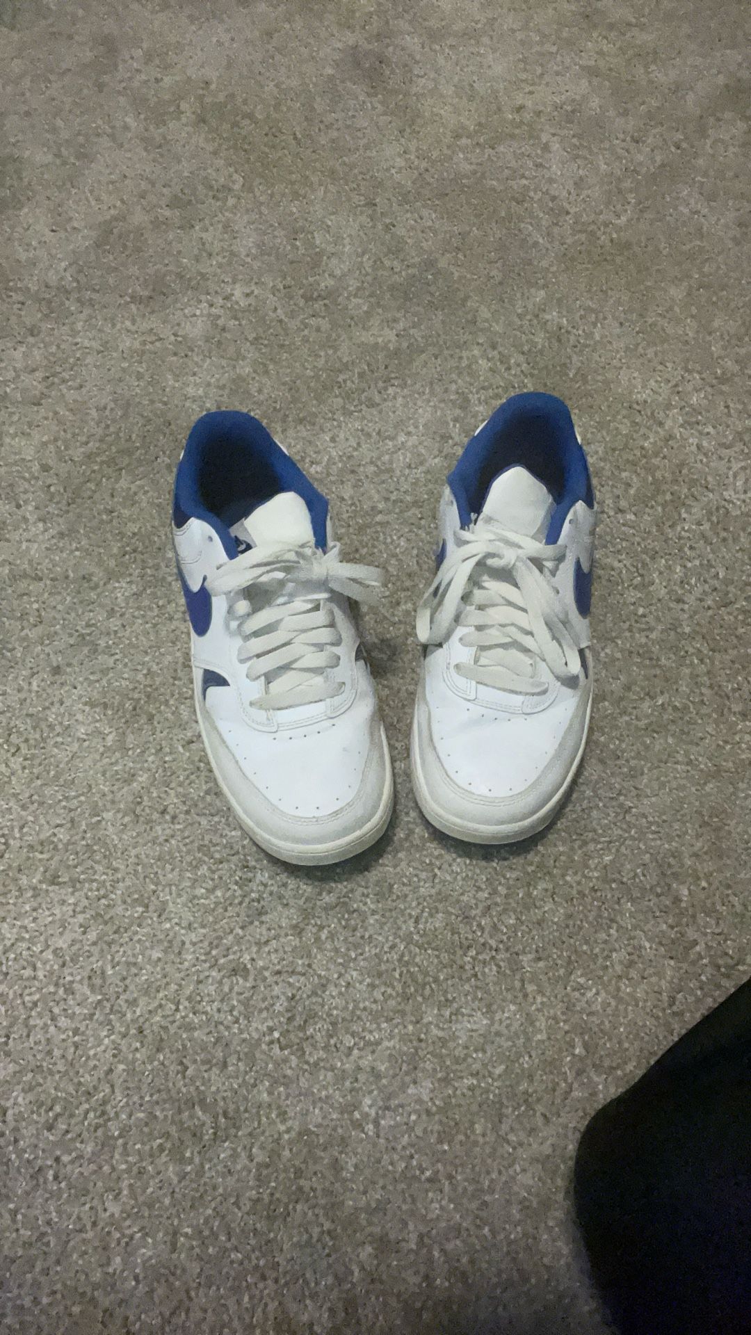 White And Blue Nike Shoes