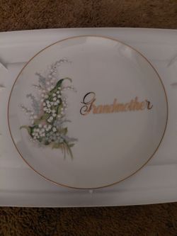 Vintage porcelain grandmother white China plate