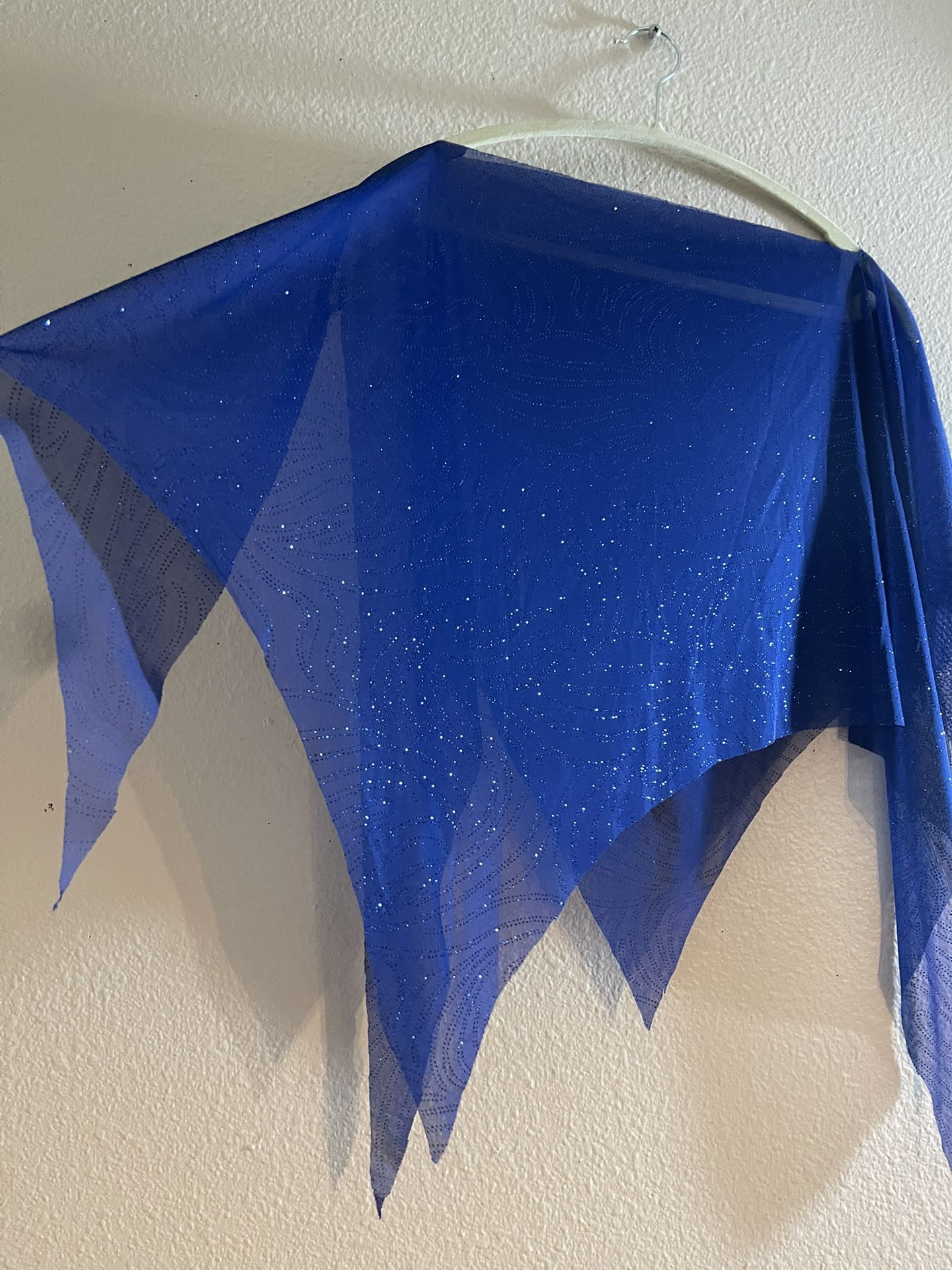 Sparkling Poncho Style Over Top Blouse (raw edges)